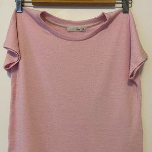 Pink Aritzia Wilfred Free crop t-shirt
